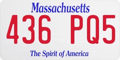 MA license plate 436PQ5
