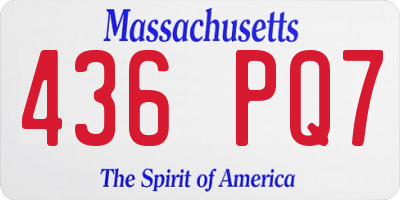 MA license plate 436PQ7
