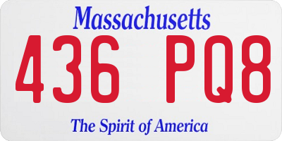 MA license plate 436PQ8