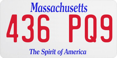 MA license plate 436PQ9