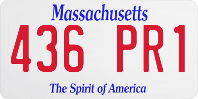 MA license plate 436PR1