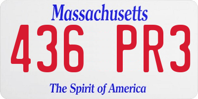 MA license plate 436PR3