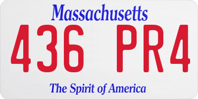 MA license plate 436PR4