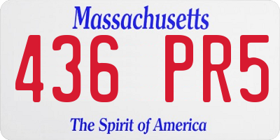 MA license plate 436PR5