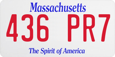 MA license plate 436PR7