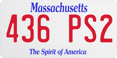 MA license plate 436PS2