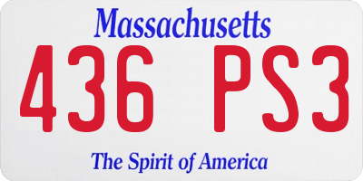 MA license plate 436PS3