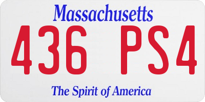 MA license plate 436PS4