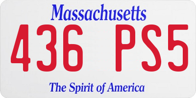 MA license plate 436PS5