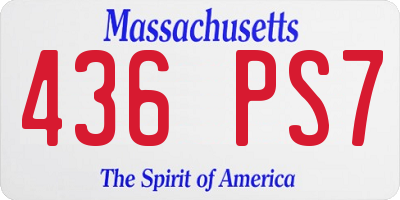 MA license plate 436PS7