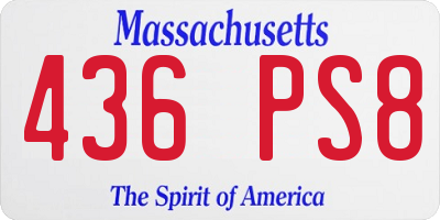MA license plate 436PS8