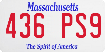 MA license plate 436PS9