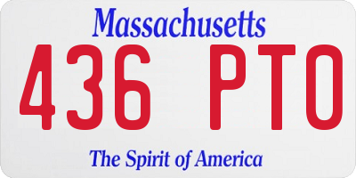 MA license plate 436PT0