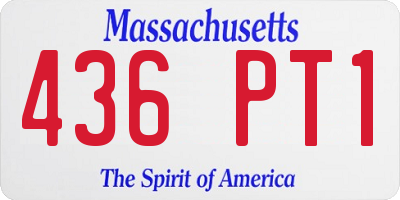 MA license plate 436PT1