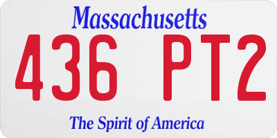 MA license plate 436PT2