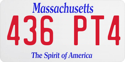 MA license plate 436PT4