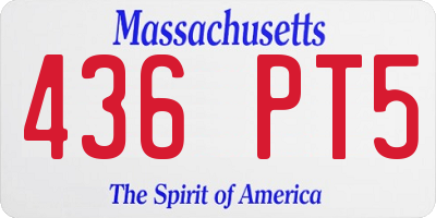 MA license plate 436PT5