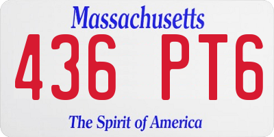 MA license plate 436PT6