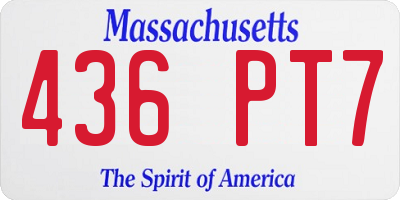 MA license plate 436PT7