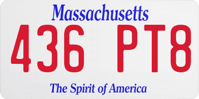MA license plate 436PT8
