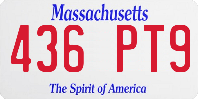 MA license plate 436PT9