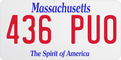 MA license plate 436PU0