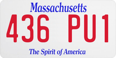 MA license plate 436PU1