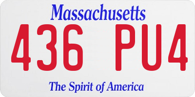 MA license plate 436PU4