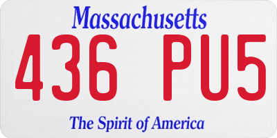 MA license plate 436PU5