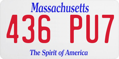 MA license plate 436PU7