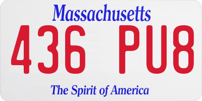 MA license plate 436PU8