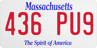 MA license plate 436PU9