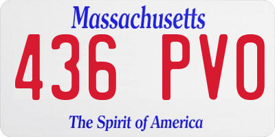 MA license plate 436PV0
