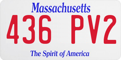 MA license plate 436PV2
