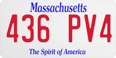 MA license plate 436PV4