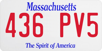 MA license plate 436PV5