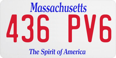 MA license plate 436PV6