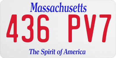 MA license plate 436PV7
