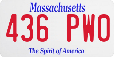MA license plate 436PW0