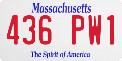 MA license plate 436PW1
