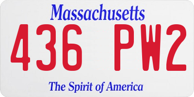 MA license plate 436PW2