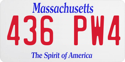 MA license plate 436PW4