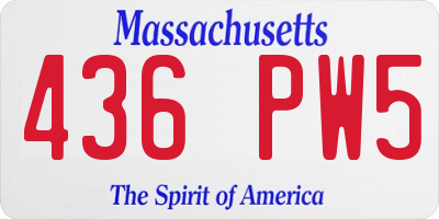 MA license plate 436PW5