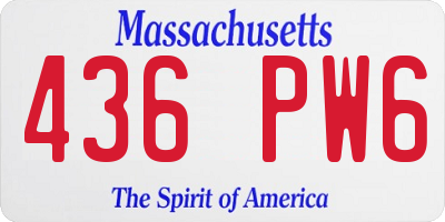 MA license plate 436PW6