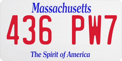 MA license plate 436PW7