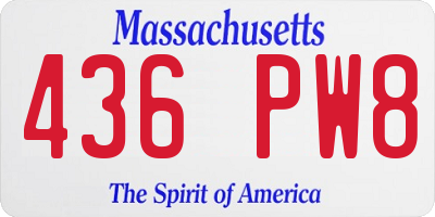 MA license plate 436PW8