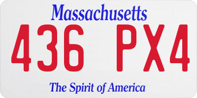 MA license plate 436PX4