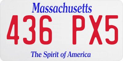 MA license plate 436PX5