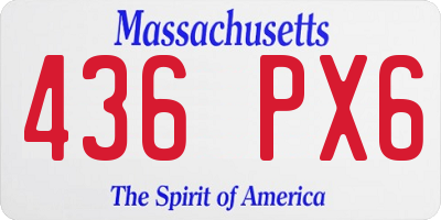 MA license plate 436PX6