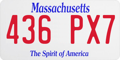 MA license plate 436PX7